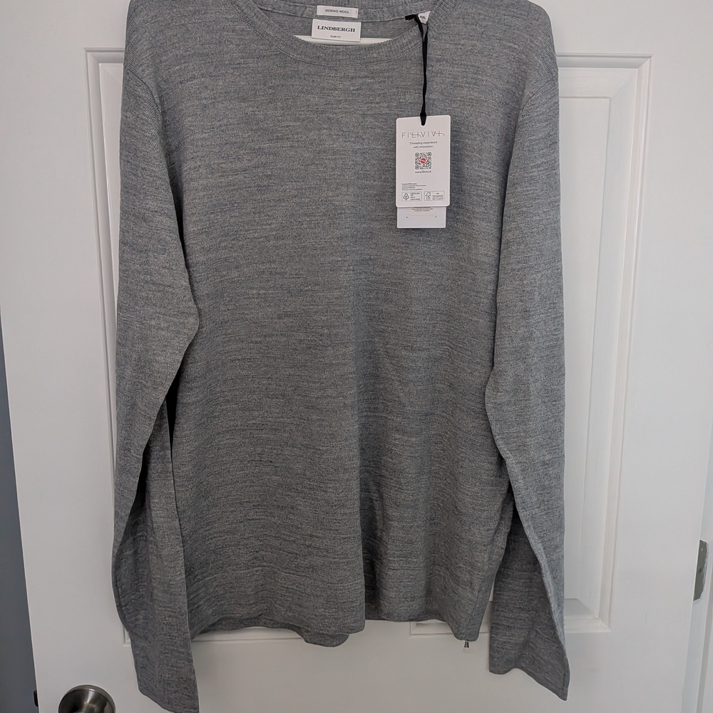 Lindbergh Men's Merino Wool Sweater Slim Fit